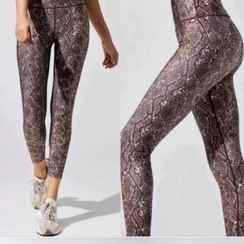Carbon38 $120 High Rise 7/8 Legging True Snake Sz S NWOT